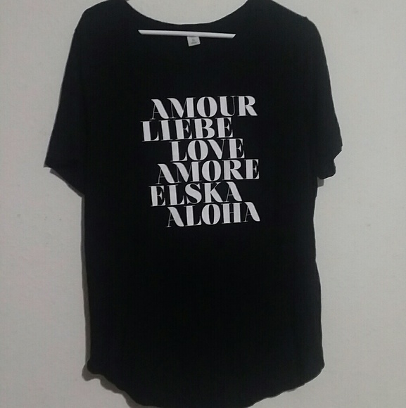Old Navy Tops Love In 6 Languages Tee Size Xl Poshmark